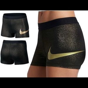 Nike Gold Dri-fit compression shorts